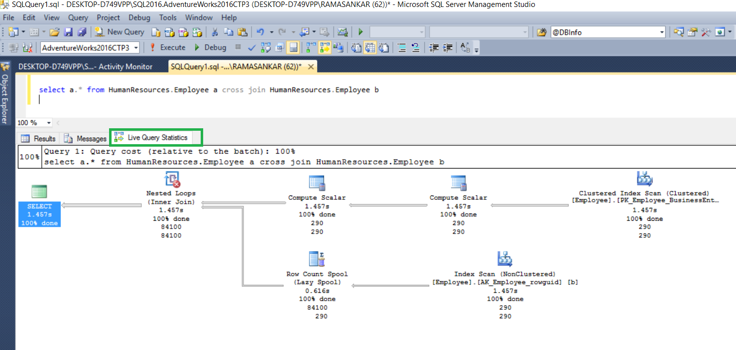 New SQL Server 2016 Live Query Statistics – Ramasankar Molleti Blog